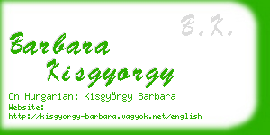 barbara kisgyorgy business card